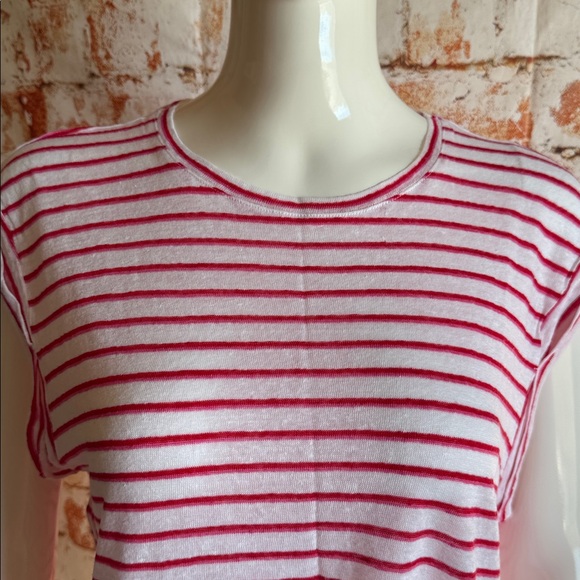 Vineyard Vines Rolled Sleeve Striped Linen Top - Picture 2 of 5